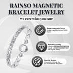 RainSo Womens Elegant Stainless Steel Magnetic Bracelets 3500 Gauss with Gift Box Adjustable