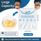 Hionfurt Absorbent Vomit Bag Disposable,12Pcs Emesis Bags-Turns Vomit into Gel,Leak Resistant Barf Bag,900ml Portable Nausea Bag