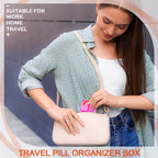 Meekoo 8 Pcs Travel Pill Organizer Pocket Portable Pill Case Daily Container Small Container Medicine Travel with 10 Compartment