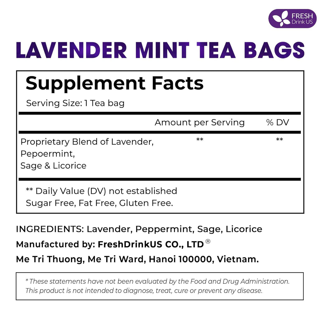 Premium Lavender Mint Tea Bags