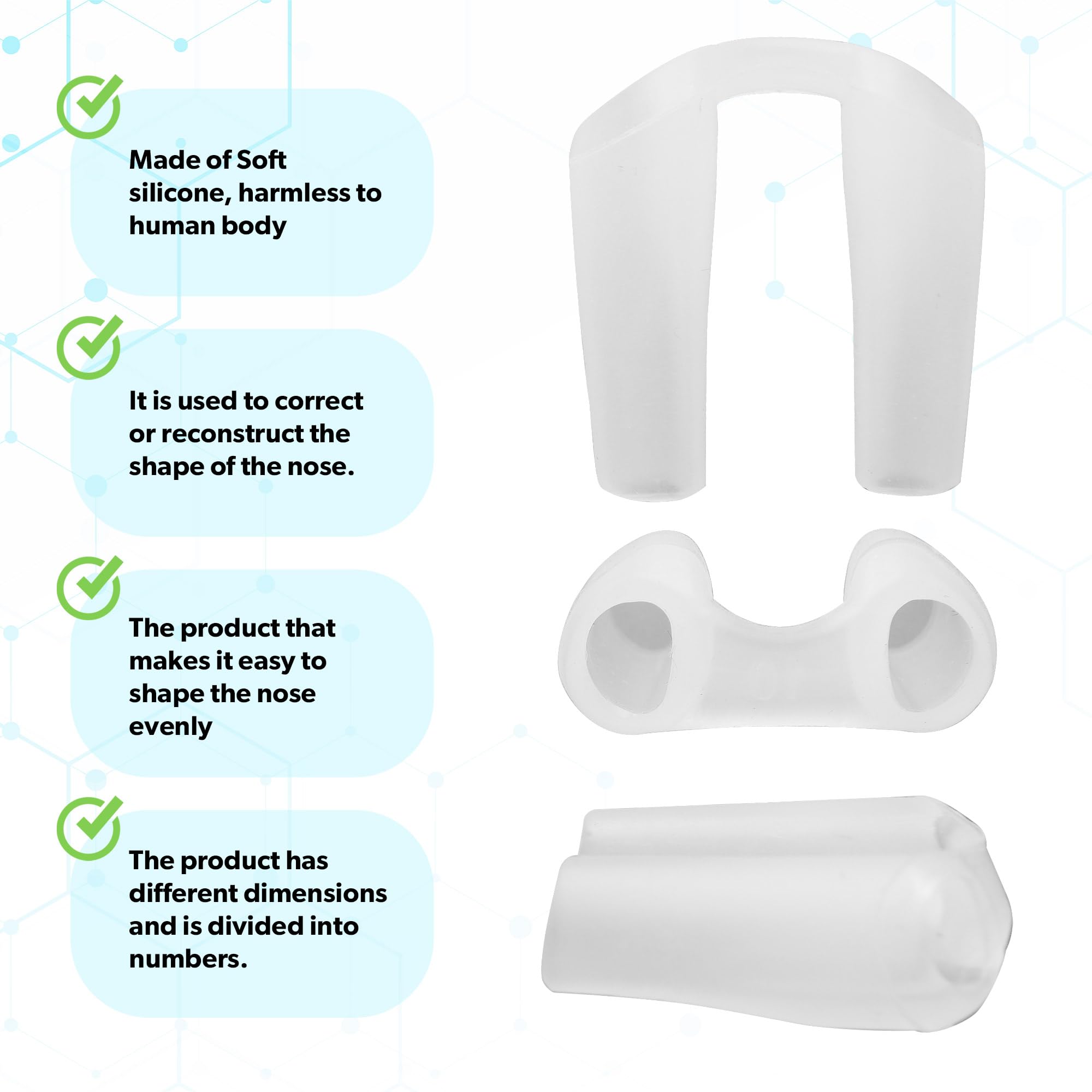 Nostril Retainer and Micropore Surgical Tape 0.5 Wide | Nostril Retainer For Post-Rhinoplasty | Nose Retainer | Soft Silicone |