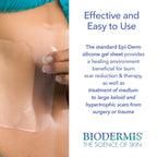 Epi-Derm Keloid Standard Premium Grade Silicone Scar Sheets for C-Section, Tummy Tuck, Cardiac Surgery Scars, Easy to Use & Reus