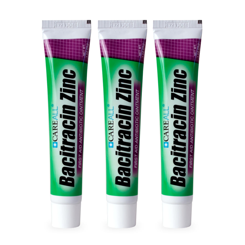 CareAll Bacitracin Antibiotic Zinc Ointment 1oz (3 Pack). First Aid Ointment to Prevent and Heal Infections for Minor cuts, Scra