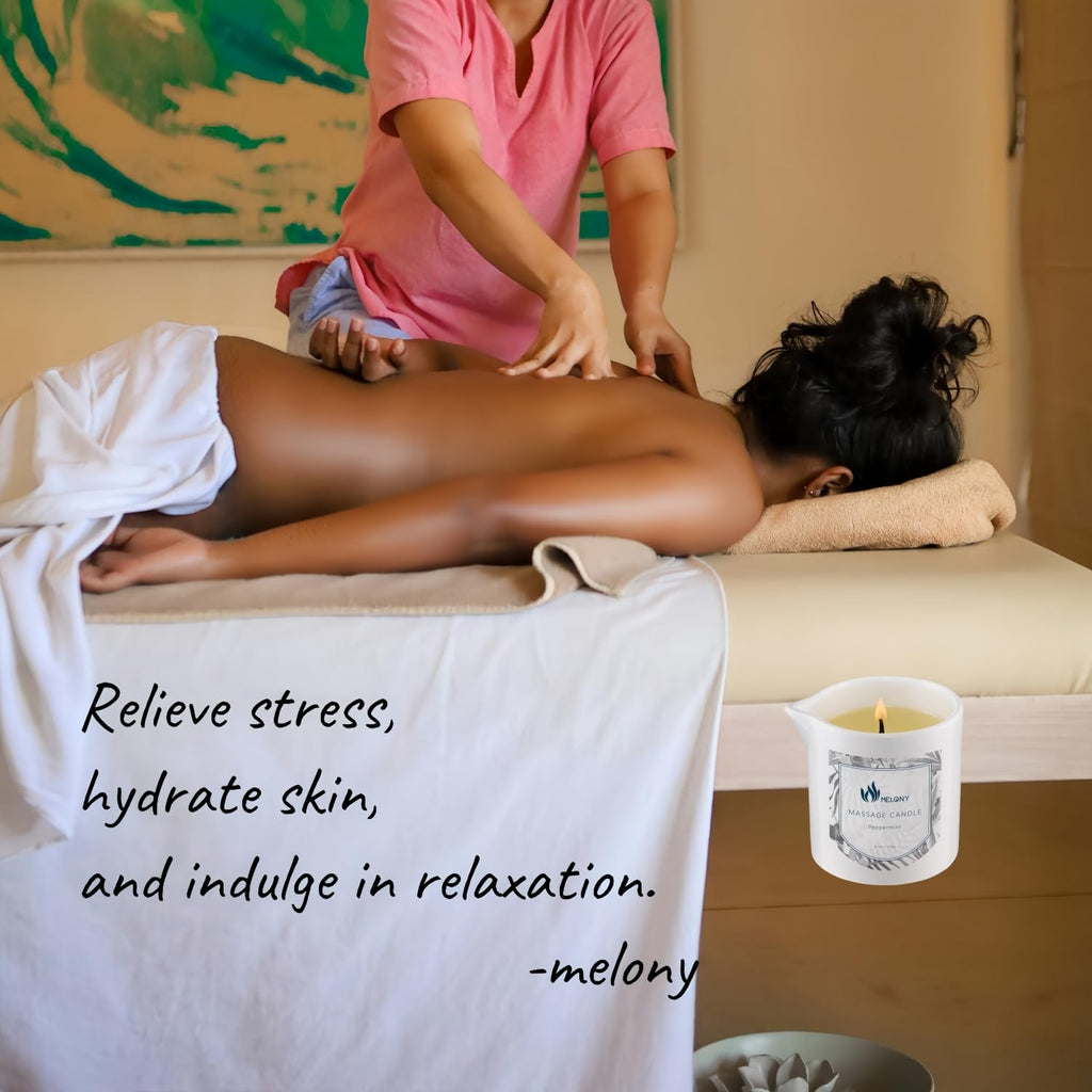 MELONY Massage Candle Oil, Moisturizing, Body Oil Candle, Natural Soybeans, 8.1 oz, Bamboo Orchid