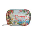 Custom Pill Box 7 Day Pill Case Bag Oil Painting Sea Flowers Personalized Name Travel Pill Organizer Bag with Zipper Portable We