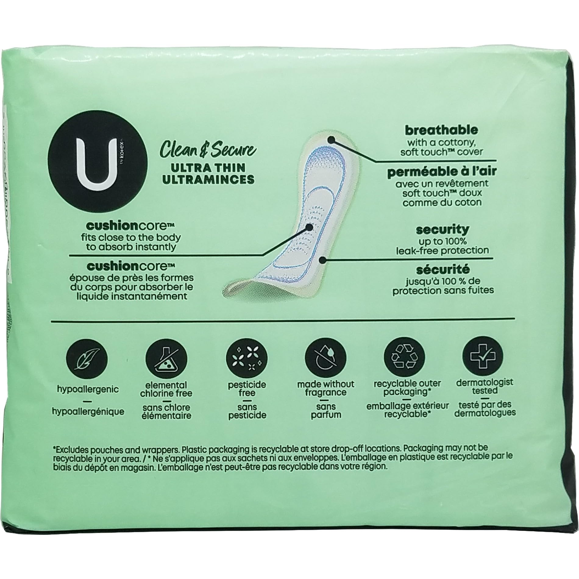 Kotex Ultra Thin Maxi Pads Long for Medium Protection - 20 Pads / Pk, 12 Pack