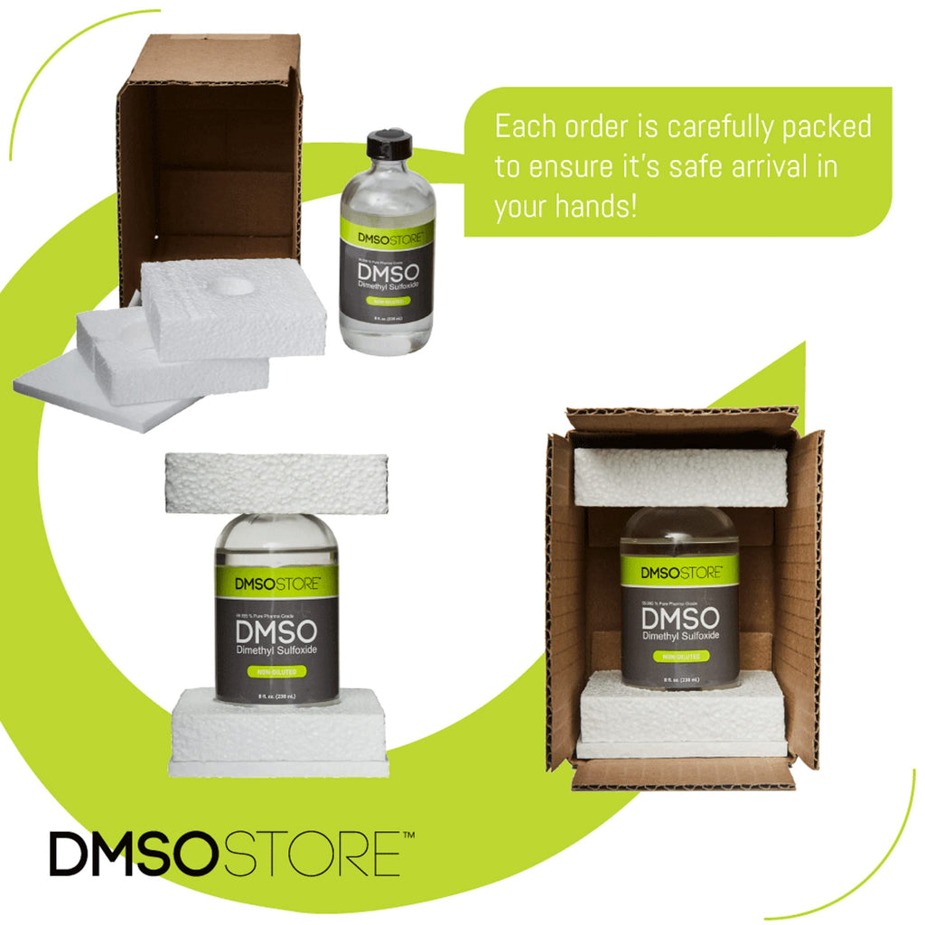 DMSO 8 oz. Liquid in a Sterile Glass Bottle, Pure 99.995% Pharma Grade, Non-Diluted, Low Odor, Dimethyl Sulfoxide Made by DMSO S