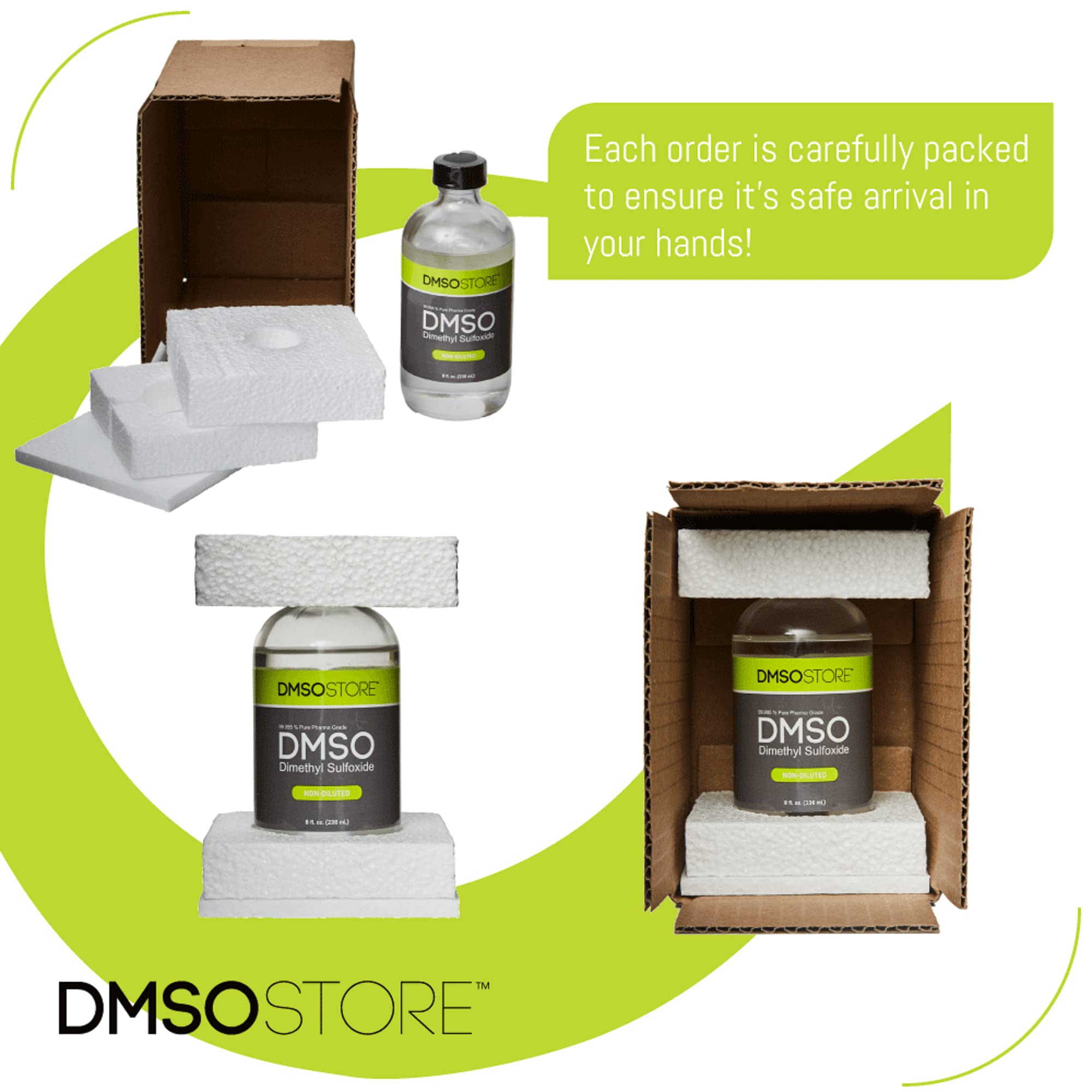 DMSO 8 oz. Liquid in a Sterile Glass Bottle, Pure 99.995% Pharma Grade, Non-Diluted, Low Odor, Dimethyl Sulfoxide Made by DMSO S
