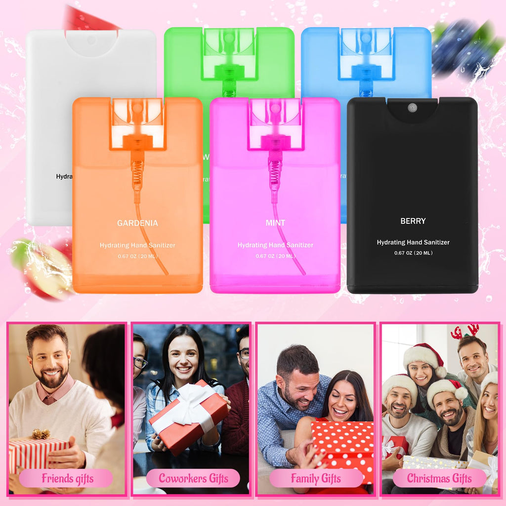 Dansib 6 Pcs Hand Sanitizer Spray Travel Size Hydrating Hand Sanitizer Mist Gifts Clear Mini Pocket Sprayer for Women Teacher Co
