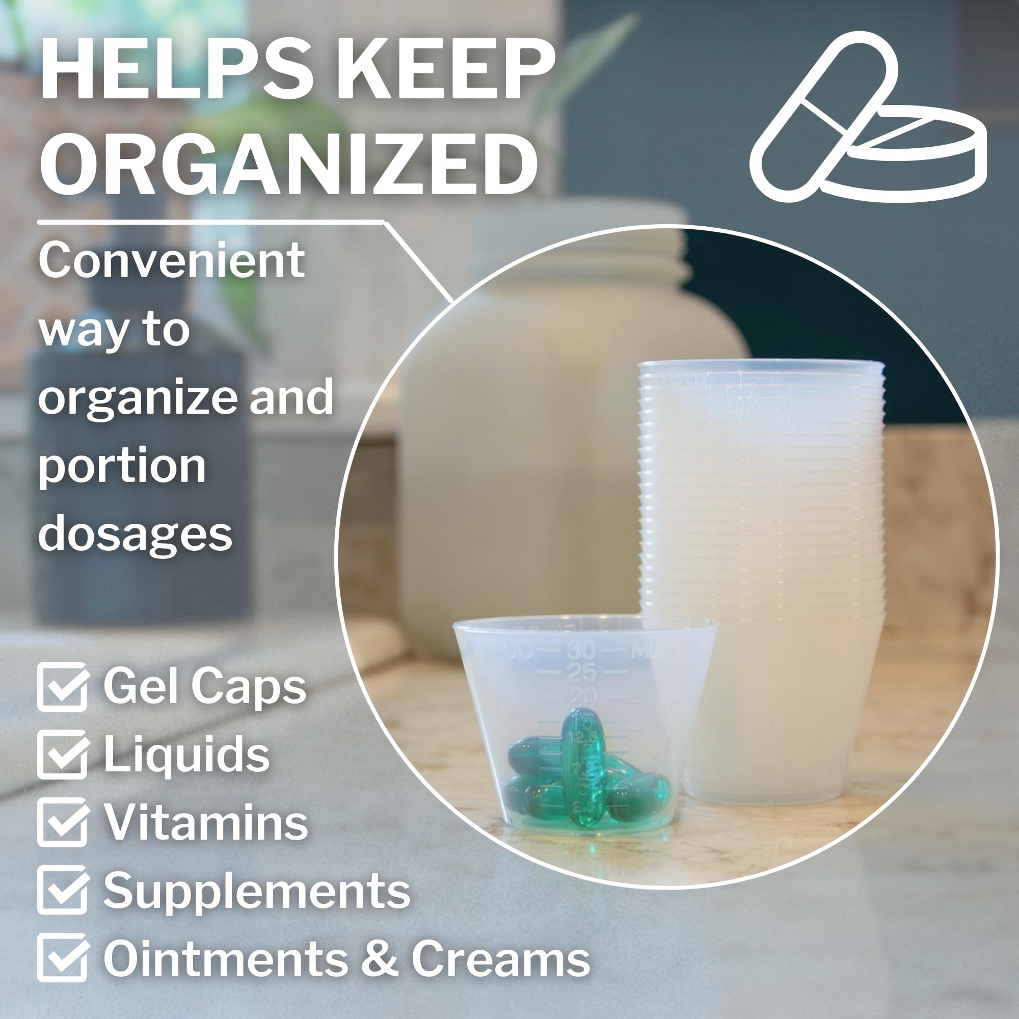 CareStock Disposable Medicine Cups [500 Count - 1 oz.] - Graduated Plastic Measuring Cups for Liquid & Dry Medication, Pills, Re