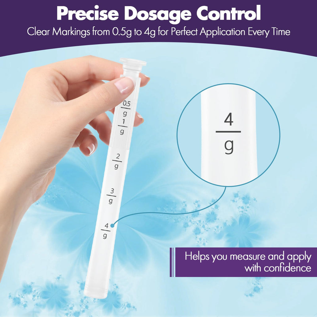 HEEYRSE 20-Pack Disposable Vaginial Cream Applicators with Precise Dosage Markings - Individually Wrapped, Safe & Hygienic, Fits