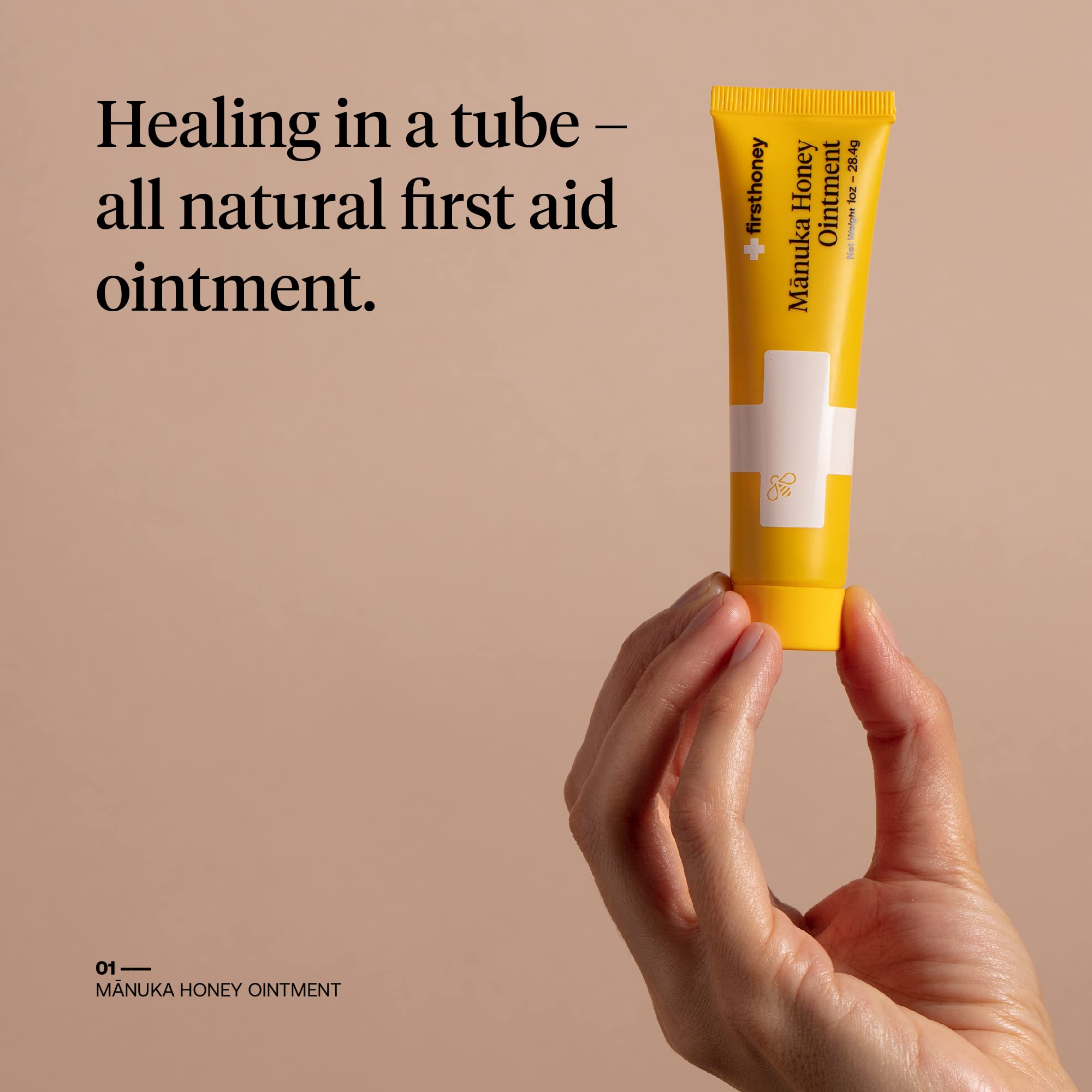 First Honey Wound Healing Ointment [ 1oz - 28.4g ] | 100% Active Leptospermum | Fast Relief & Skin Repair | Manuka Honey from Ne