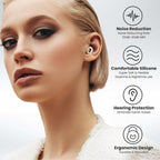 JUSTRVN Ear Plugs for Sleeping, 2 Pairs of Reusable Earplugs for Noise Reduction 25dB-30dB with 8 Ear Tips, Soft Hearing Protect