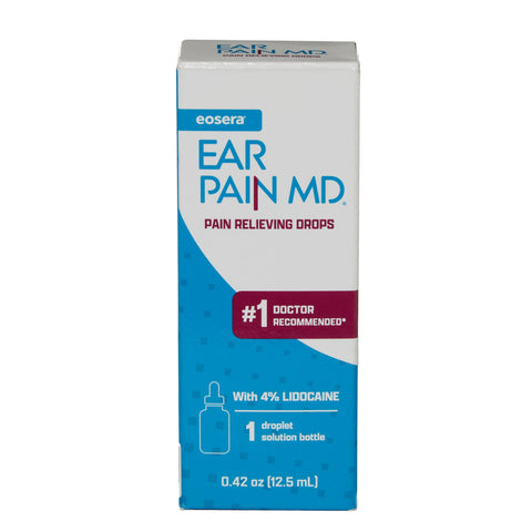 eosera Ear Pain MD - Pain Relieving Drops with 4% Lidocaine 12.5mL | Ear Ache Pain Relief | Doctor Recommended | Fast-Acting | T