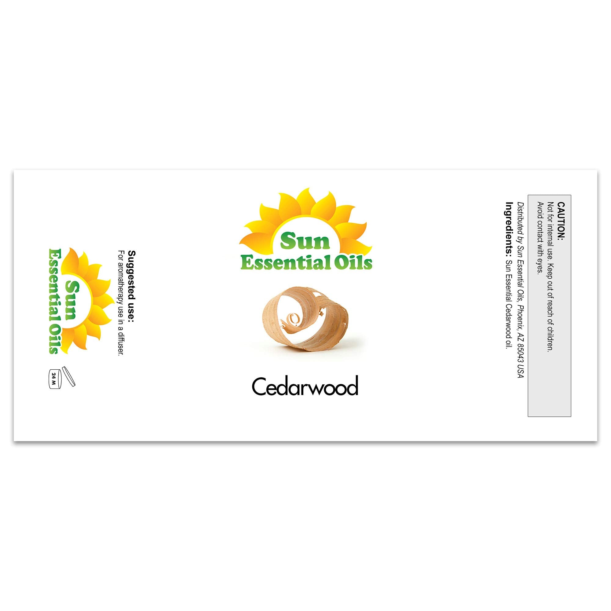 Sun Essential Oils 2oz - Cedarwood Essential Oil - 2 Fluid Ounces