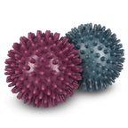 Navaris Spiky Massage Balls - Set of 2 - Hedgehog Balls for Self Massage - 1x Medium-Hard & 1x Hard Ball - Pair of Bumpy Massage