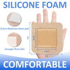 Dr. Med Silicone Foam Dressing with Gentle Adhesive Border 4x4, 10 Individual Pack, Painless Removal High Absorbency Bed Sore Wo
