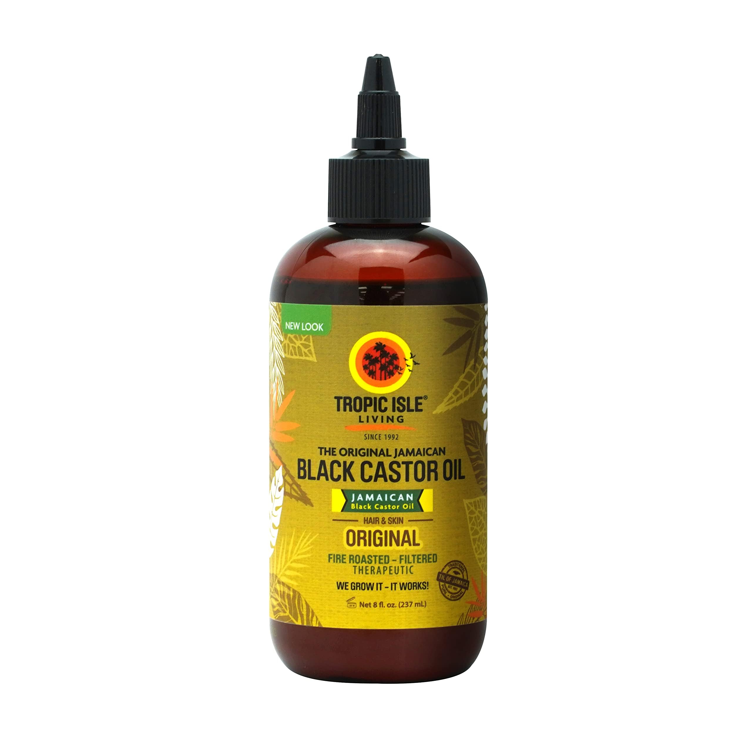 Tropic Isle Living Jamaican Black Castor Oil | Rich in Vitamin E, Omega Fatty Acids & Minerals | For Hair Growth Oil, Skin Condi