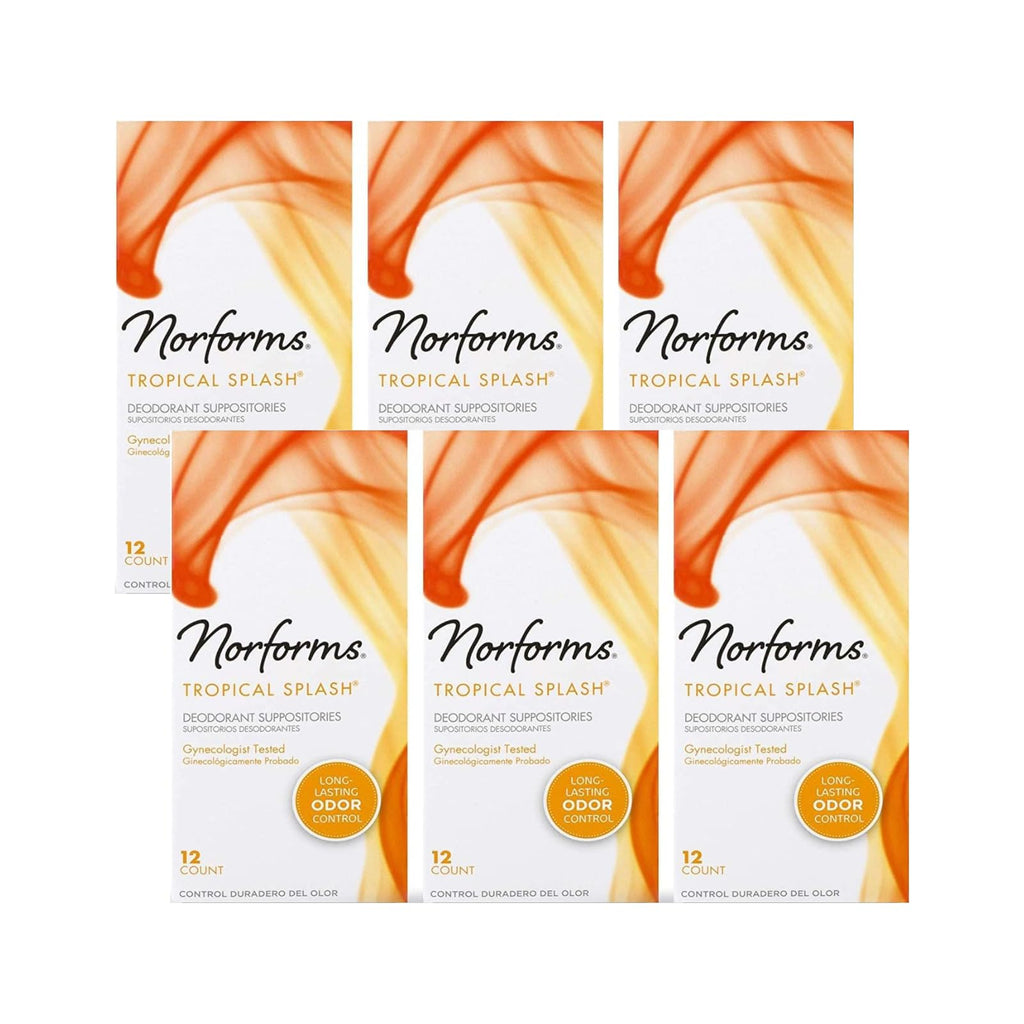 Norforms Suppositories Tropical Splash 12 Count (6 Pack)