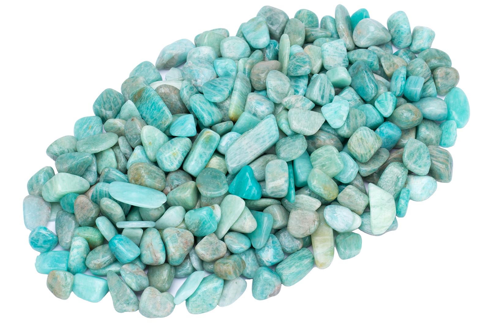 ZenQ 1 lb Amazonite Tumbled Stone Chips Crushed Natural Crystal Quartz Pieces