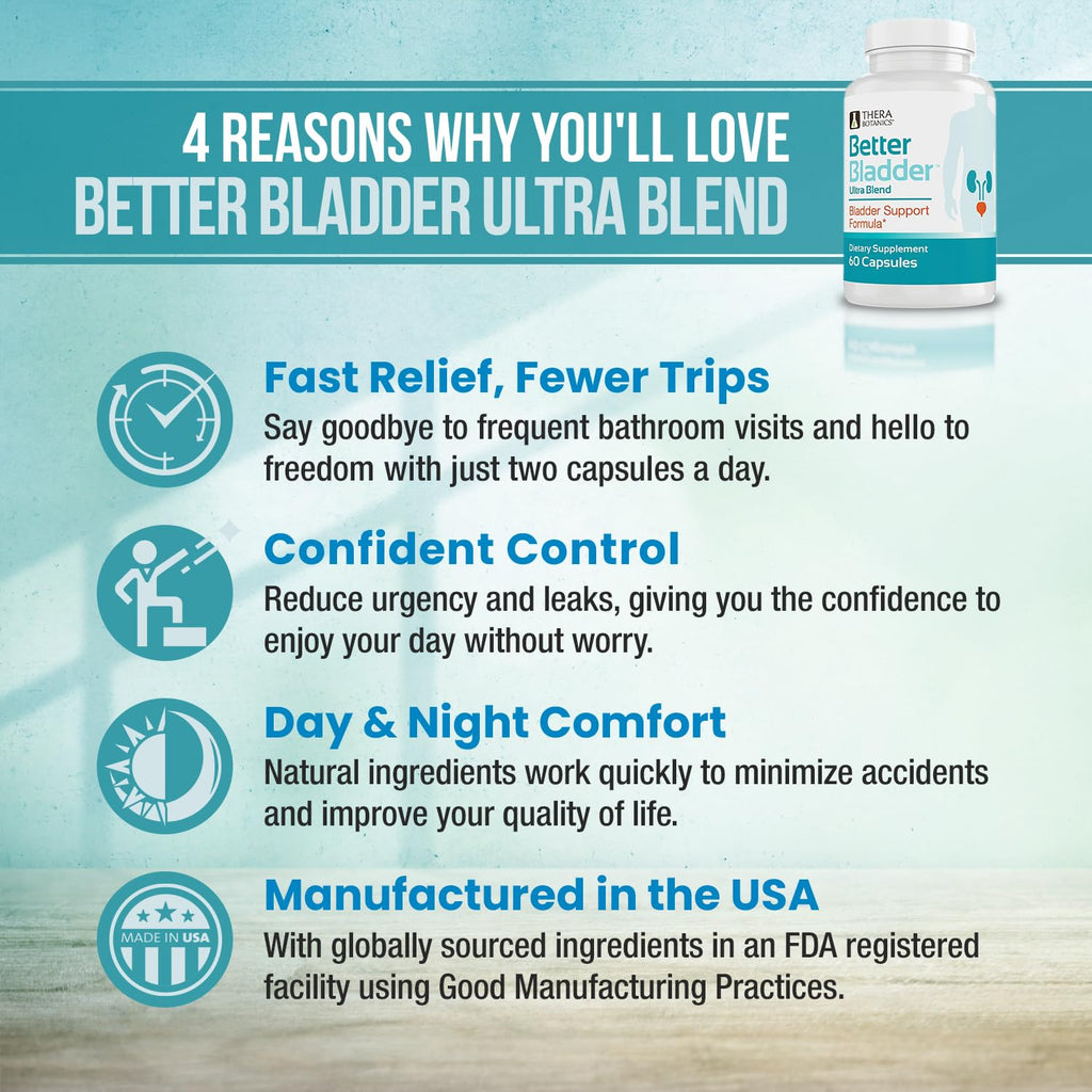 Better Bladder Ultra Control Supplement for Women & Men - Bladder Support Supplement Enhanced with Vitamin D3 to Help Reduce Uri