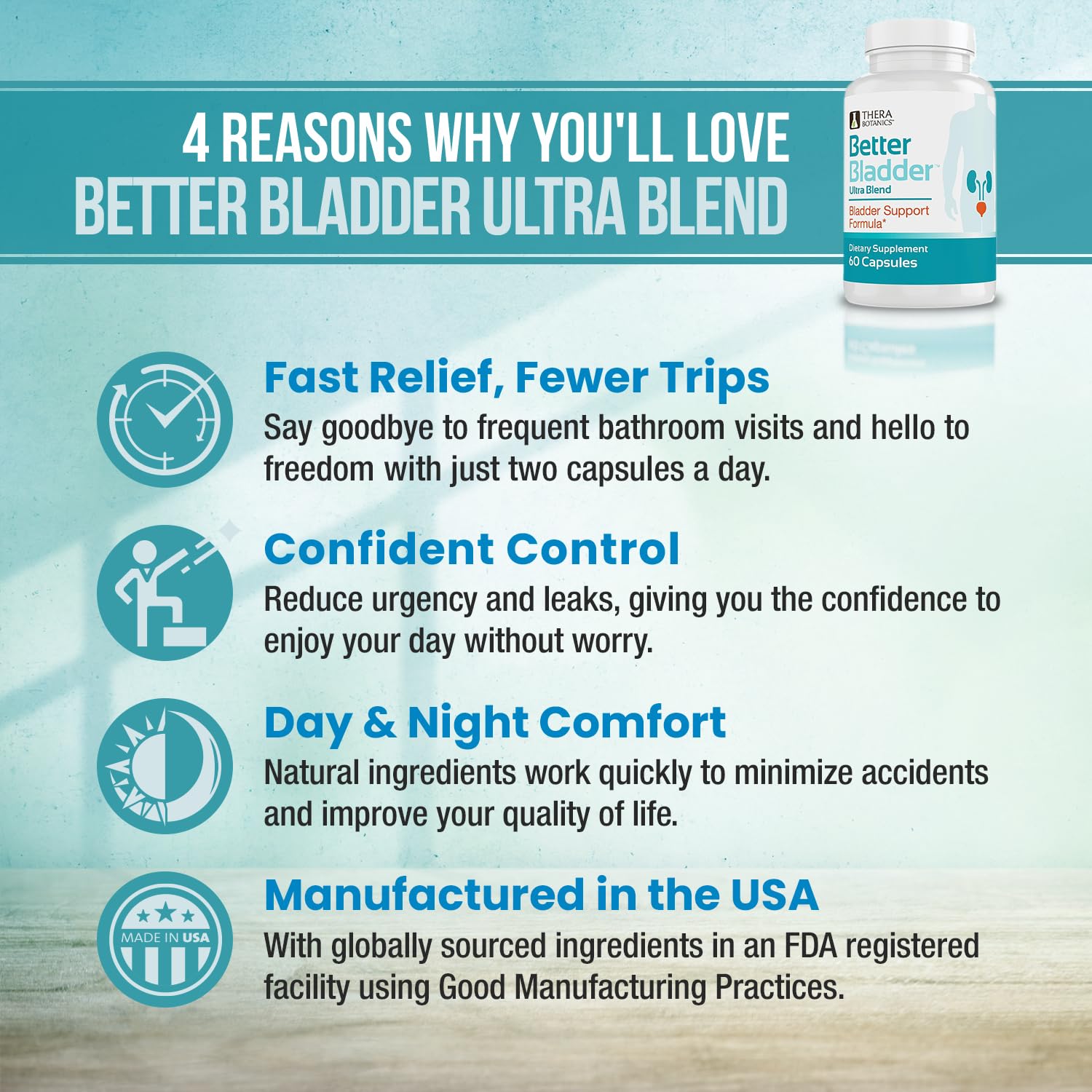 Better Bladder Ultra Control Supplement for Women & Men - Bladder Support Supplement Enhanced with Vitamin D3 to Help Reduce Uri