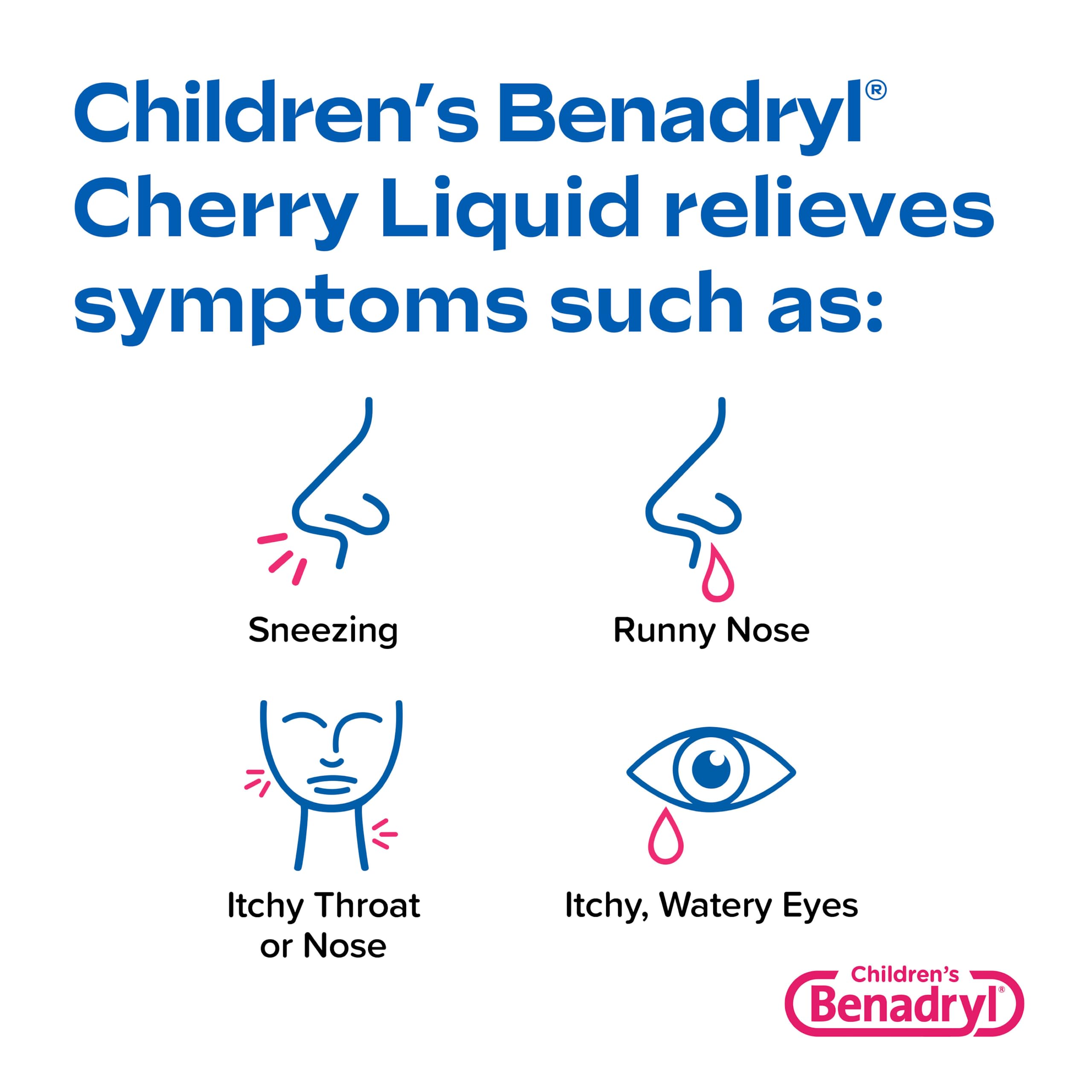 Benadryl Childrens Allergy Relief Liquid Medicine with Diphenhydramine HCl Antihistamine for Kids Allergy Relief, Effective Al