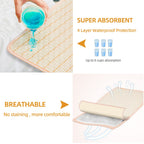 Bed Pads for Incontinence Washable, 3 Packs 36x34 Inch Reusable Waterproof Soft Wetting Pee Underpad for Adults, Elderly, Senior