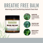Banyan Botanicals Breathe Free Balm - 99% Organic, Natural Chest Rub with Eucalyptus & Menthol Crystals - for Respiratory Relief