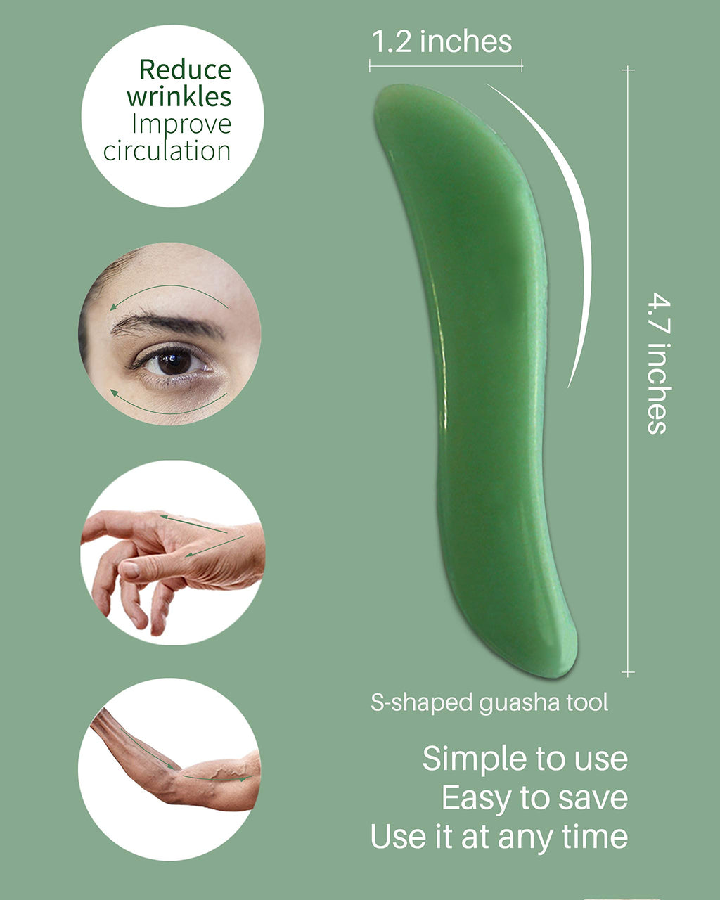 MoHern Gua Sha Massage Tools, 4 Pcs Gua Sha Tools of Multi-Shapes, Guasha Scraping Massage Tools for Face and Body