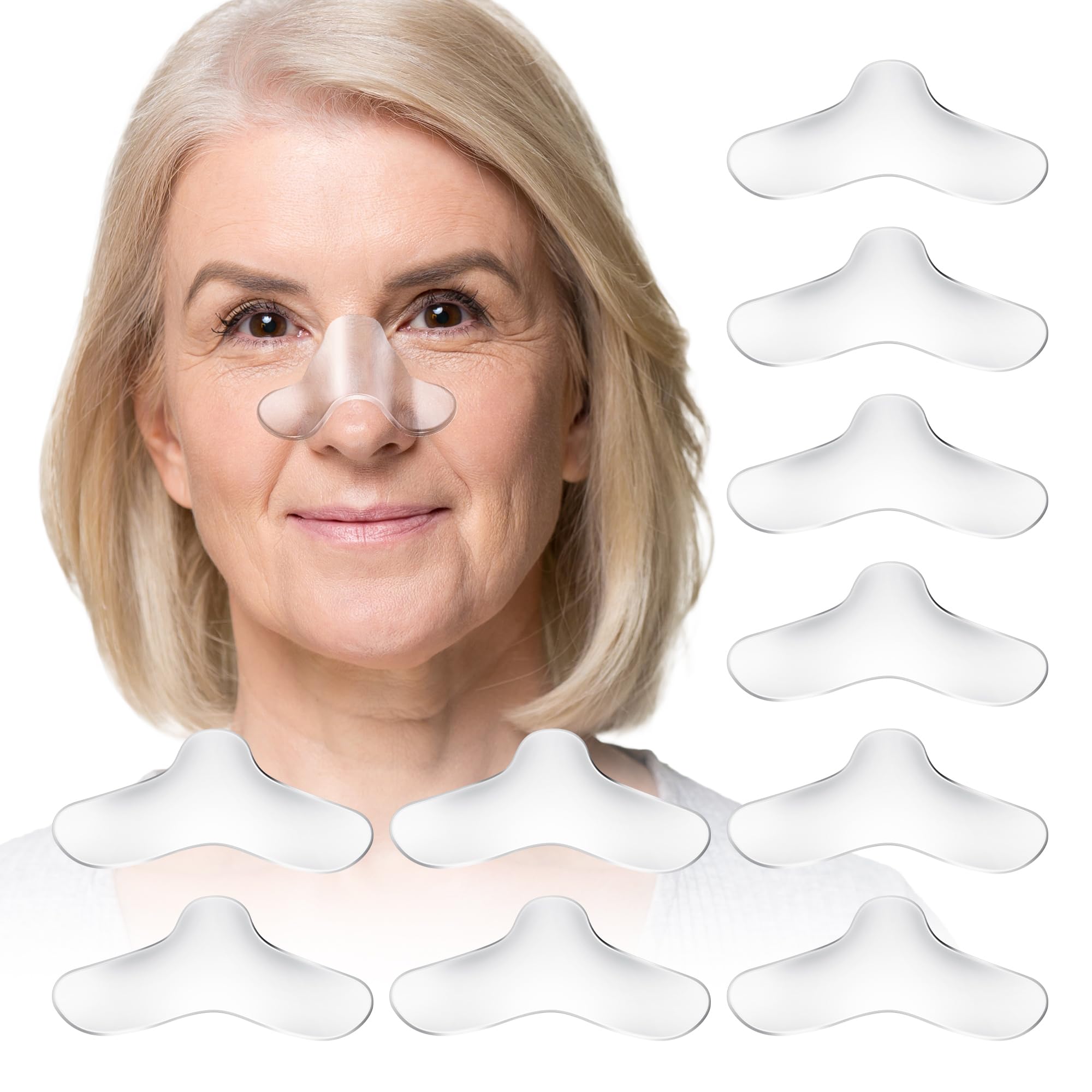 10 Pack CPAP Nose Pads, Anti Leak CPAP Nose Protector for Most Masks, Reusable Silicone Gel Nasal Pads - Relieve Pressure & Skin