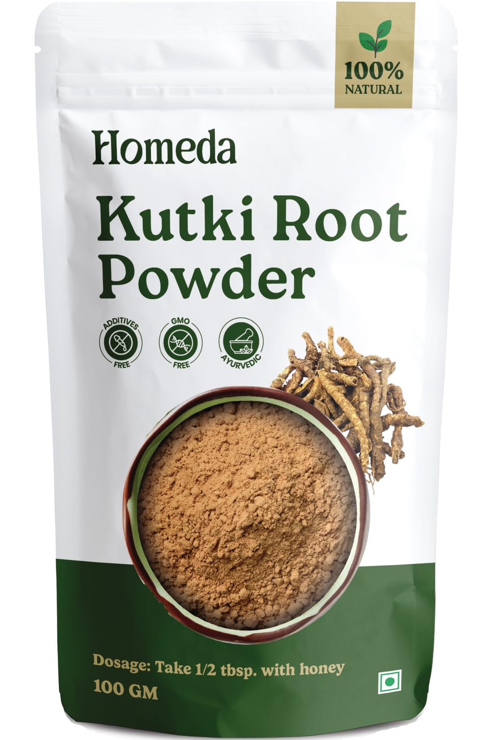 Homeda Kutki Powder For Liver Support & Detox (100 Grams), Organic Ayurvedic Katuka Rohini Powder  Katuki Churna, Katika Rohini