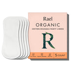 Rael Reusable Panty Liners Menstrual, Organic Cotton Cover - Postpartum Essential, Cloth Panty Liners for Women, Washable, Soft 