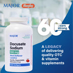 Docusate Sodium 100 MG Softgels Generic for Colace 100 ea 3 PACK Total 300 Softgel Capsules