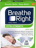 Breathe Right Nasal Strips Extra Clear for Sensitive Skin, 26 Count