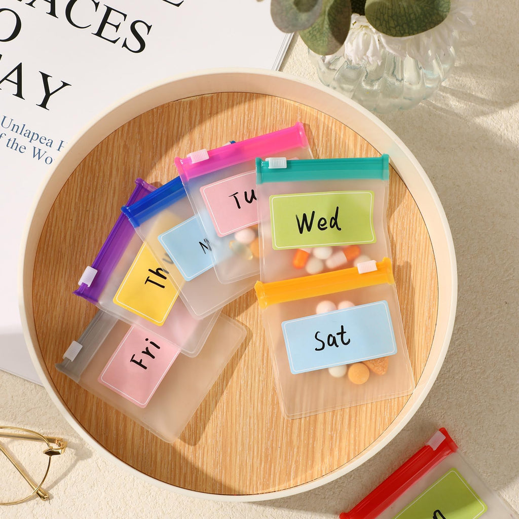 MARFOREVER 25 Pcs Pill Pouch Small Pill Bags Reusable Medicine Organizer Travel Pill Container Storage Pill Case with Slide Lock