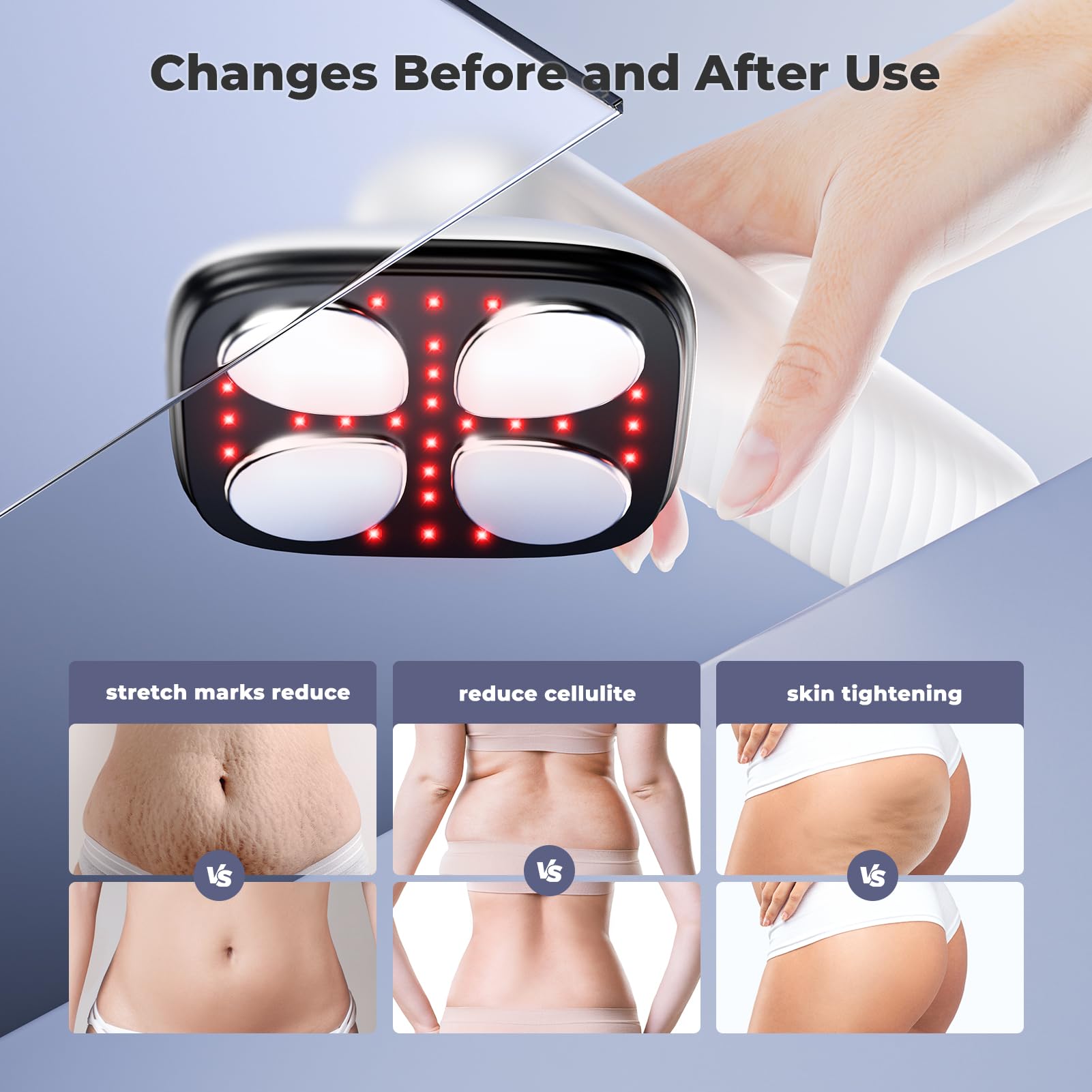 Depsoul Cellulite Massager for Women Handheld Body Massager - Cordless Massager for Belly, Arm, Waist, Leg, Butt, Back, White-4g