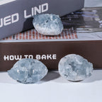 Rockcloud Natural Raw Blue Celestite Mineral Healing Crystal Cluster Geode Irregular Home Decoration Gemstone Specimen, 0.11-0.2