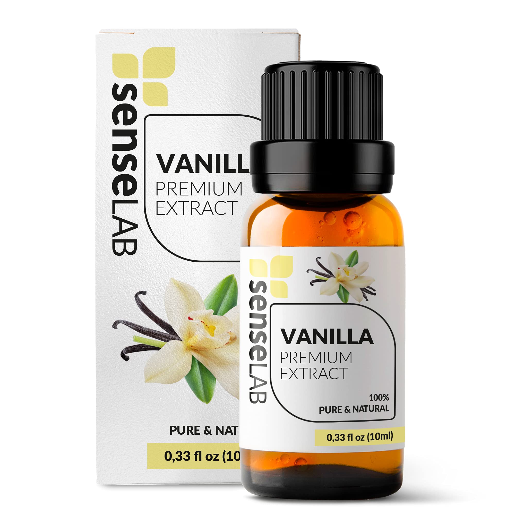 SenseLAB Vanilla Essential Oil - 100% Pure Extract Vanilla Oil - Therapeutic Grade Essential Oils - Relaxing, Soothing Oil (10 m
