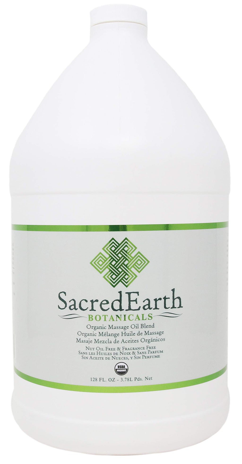 Organic Massage Oil Blend (1 Gallon) - Unscented, Nut Oil Free, Gluten Free and USDA Certified Organic