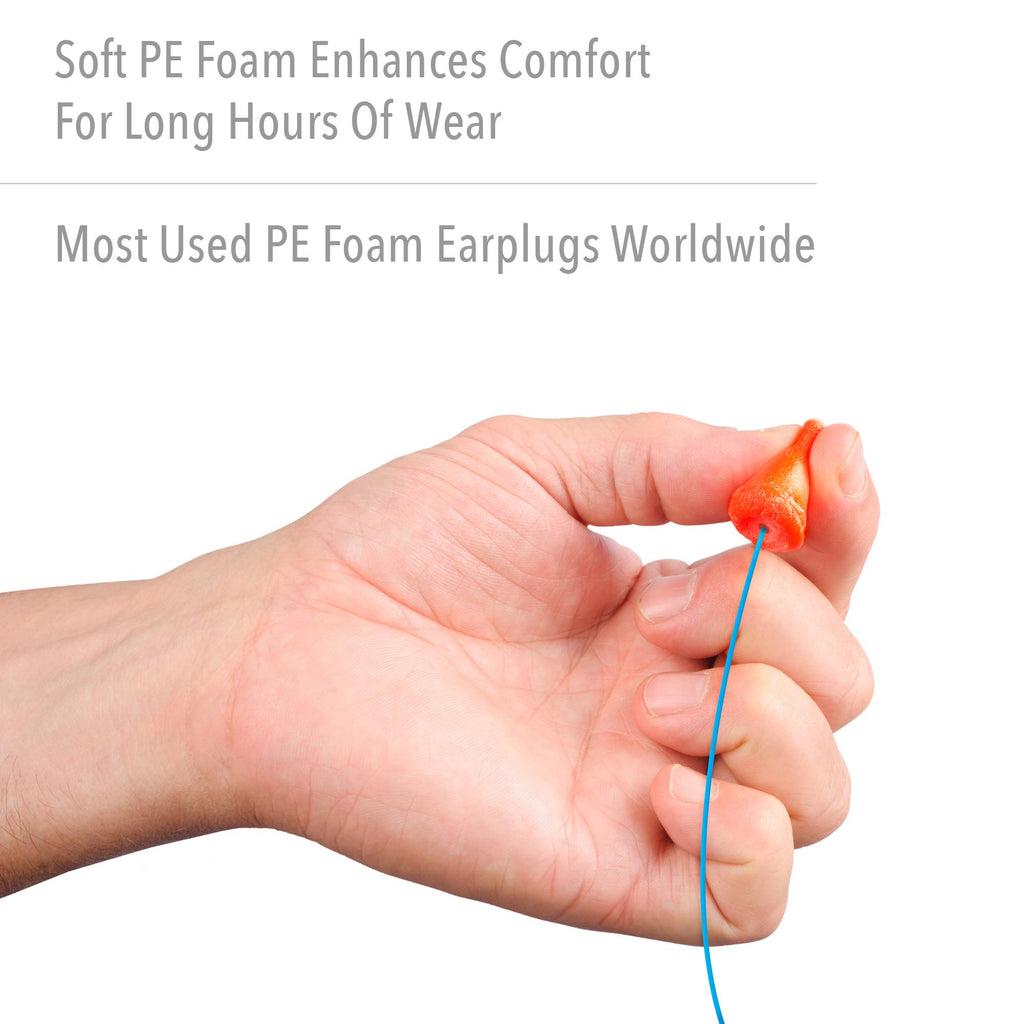 Howard Leight by Honeywell Max Earplugs with Cord - Hearing Protection, 100 Pairs/Box