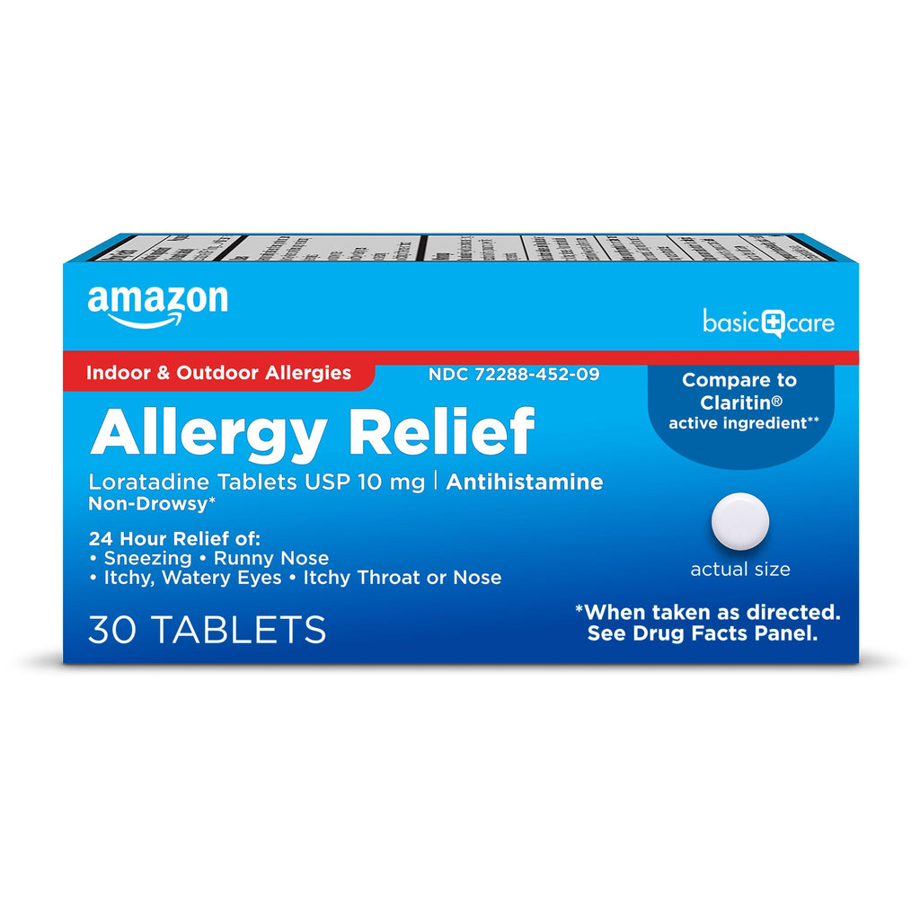 Amazon Basic Care Allergy Relief Loratadine Tablets 10 mg, 30 Count