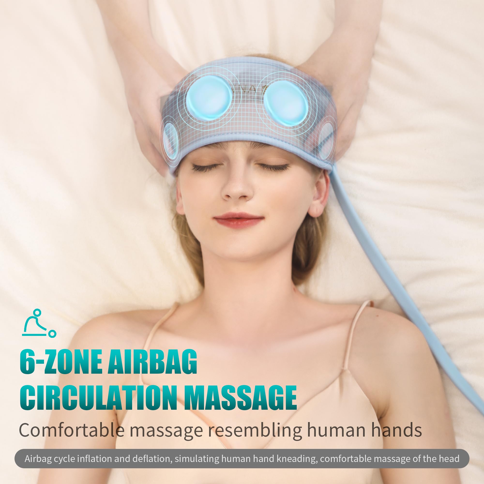 TLINNA Head Massager,Scalp Massager,Relief Headaches,Fatigue,Stress,Sleep aid,Hangover with Airbag Kneading,Constant Temperature