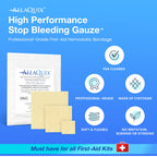 Combo Pack - AllaQuix Stop Bleeding Gauze (Pack of 5: 3 XL and 2 XXL Sizes) Professional-Grade First-Aid Hemostatic Gauze (Blood