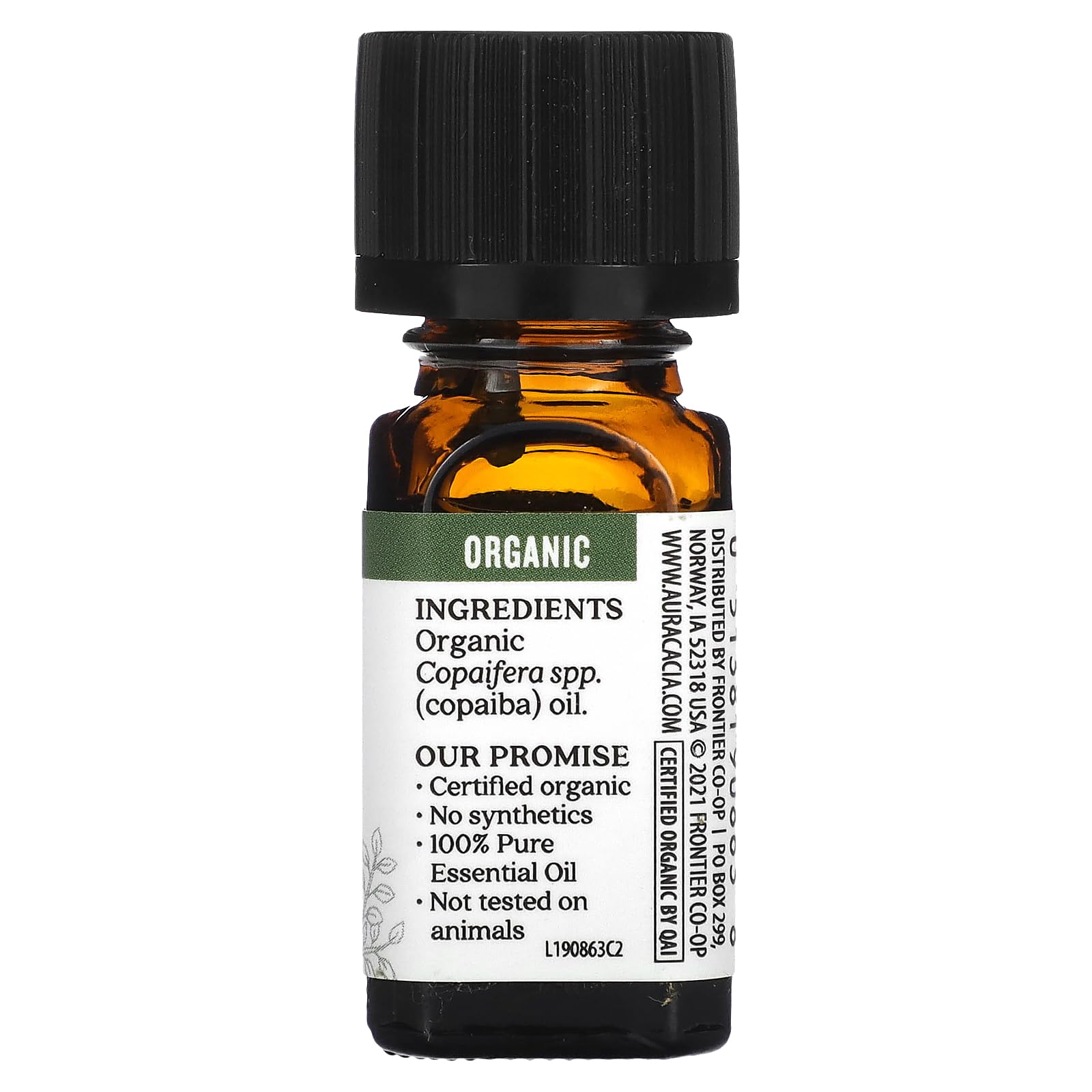 Aura Cacia Certified Organic Pure Copaiba Essential Oil | 0.25 fl. oz. | Copaifera officinalis