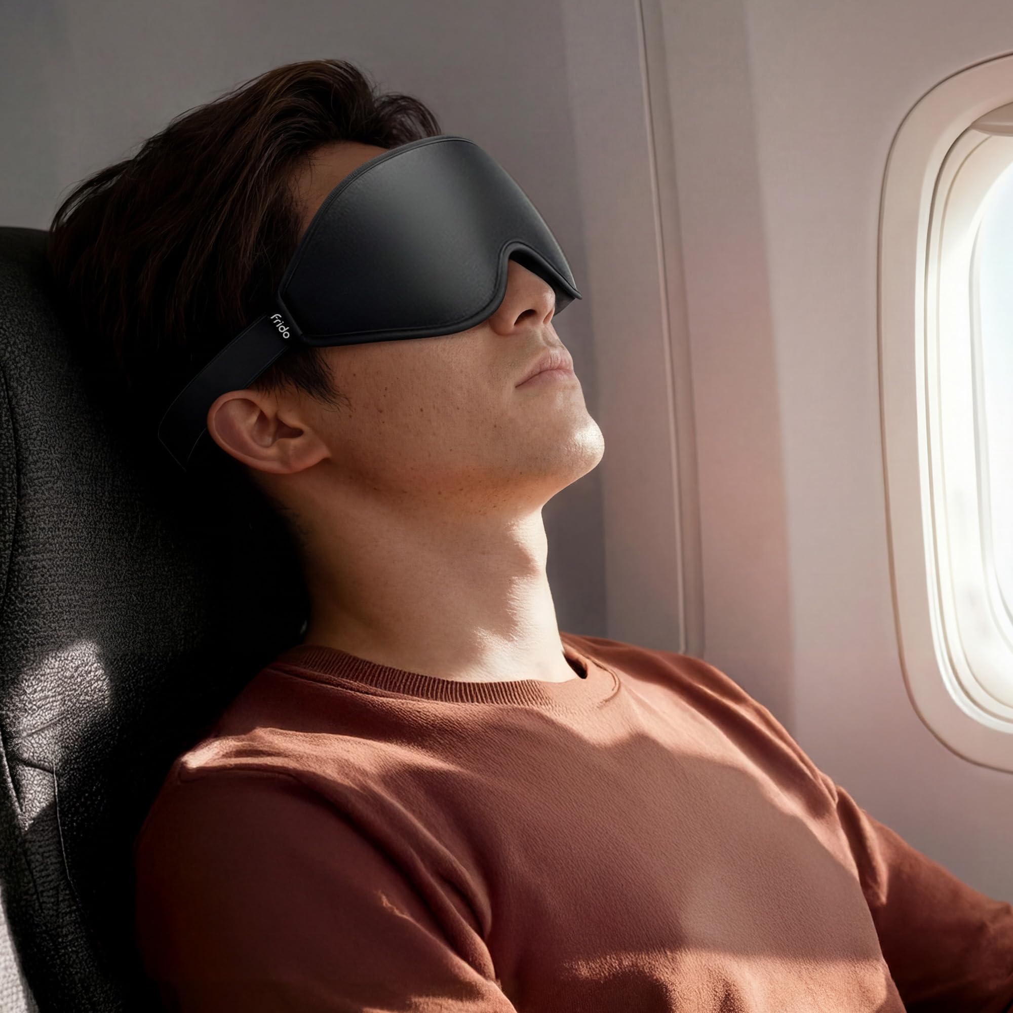 Frido 3D Eye Mask For Men & Women | 100% Blackout Sleep Mask | Zero Pressure Memory Foam For Eyelids & Lashes | Adjustable Strap