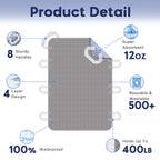 Positioning Bed Pad with Handles, 8 Sturdy Handle Washable Bed Pads for Incontinence, Waterproof, Reusable Underpads for Elderly