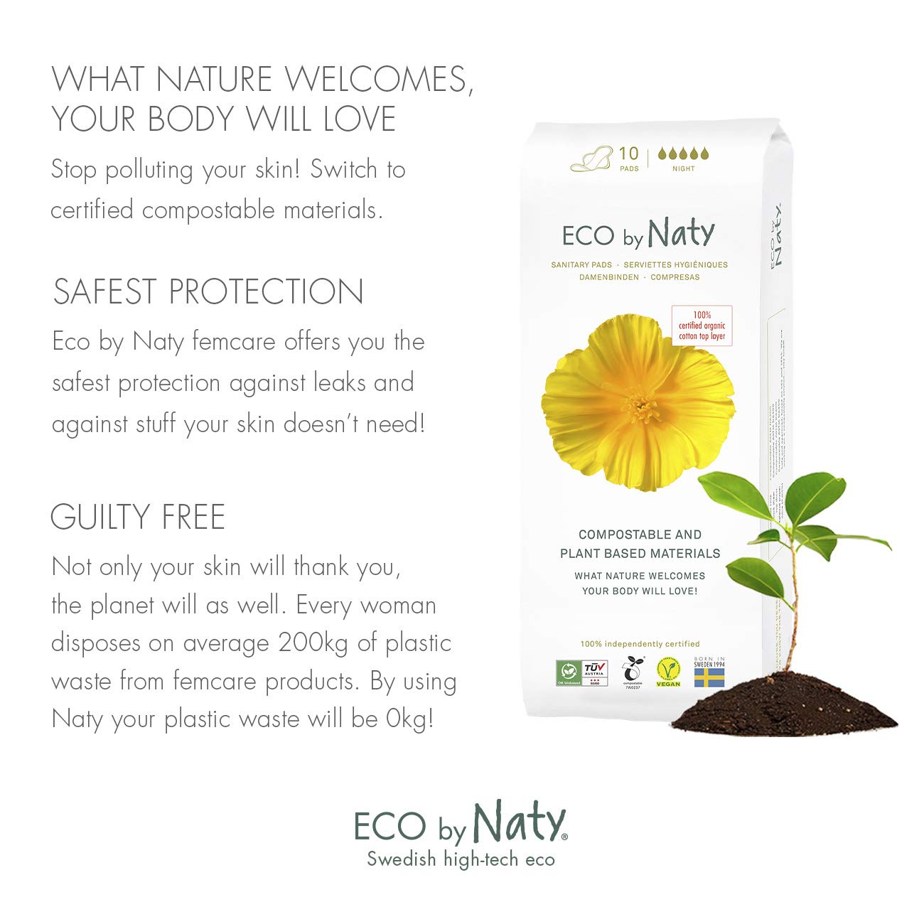 ECO SANITARY PADS NIGHT ( 16 X 10 CT   )