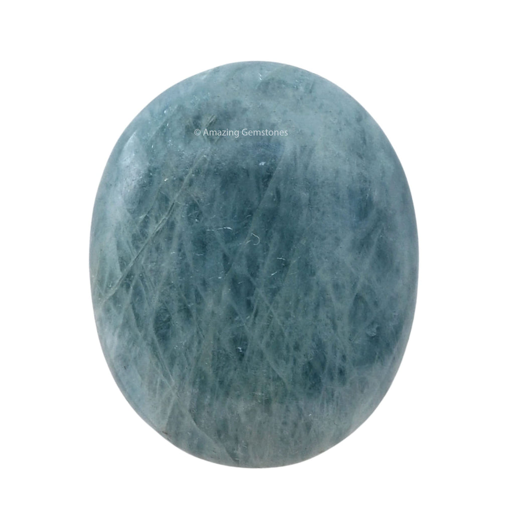 Aquamarine Crystals and Healing Stones - Large Palm Stone Crystals Piedra - Crystal for Good Luck, Balanced Positive Energy, Med