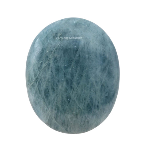 Aquamarine Crystals and Healing Stones - Large Palm Stone Crystals Piedra - Crystal for Good Luck, Balanced Positive Energy, Med